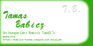 tamas babicz business card